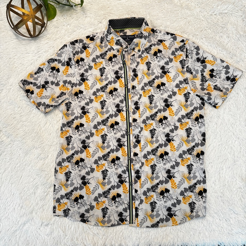 Floral Print Men's Shirt (SOCIETY OF THREADS)- Small